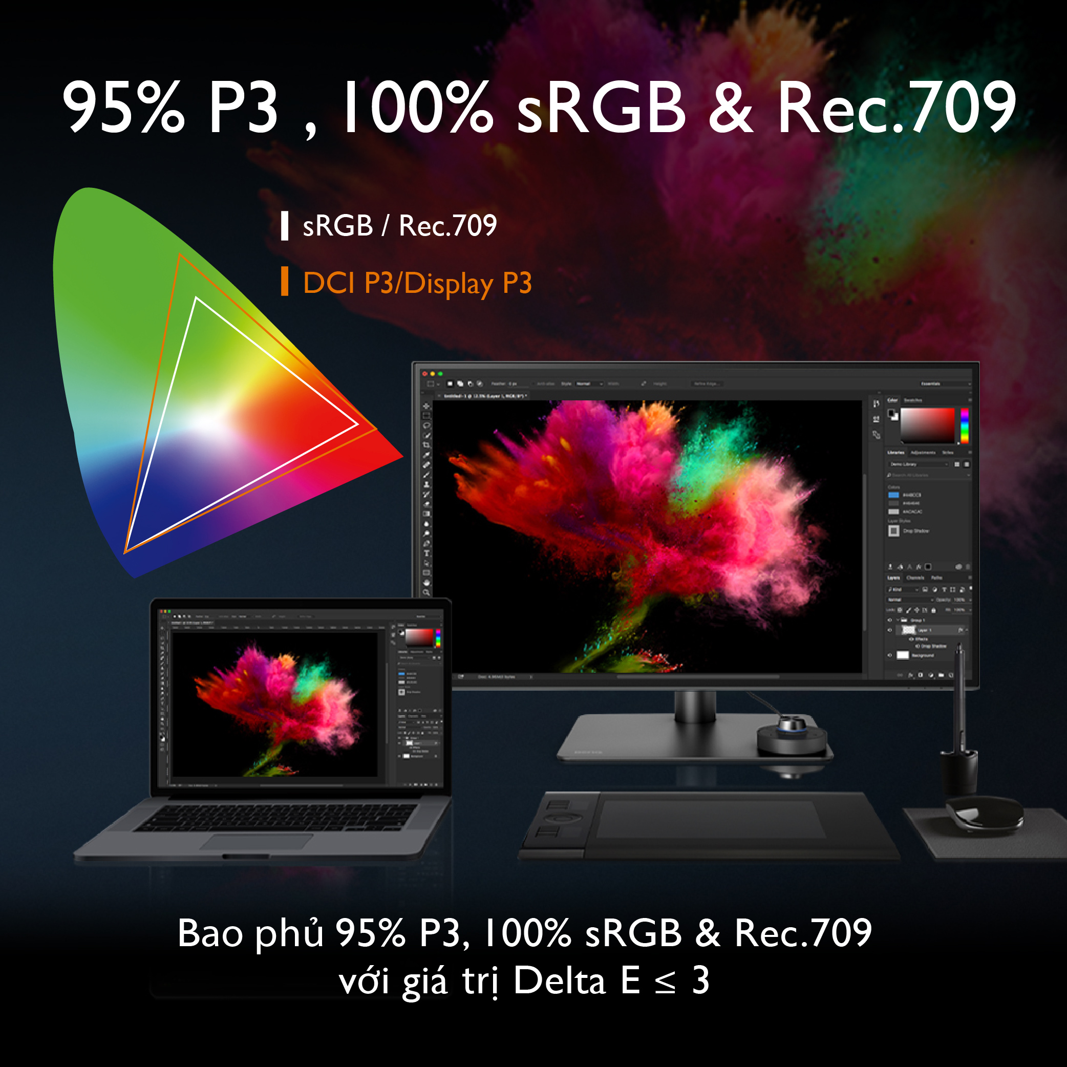 [MỚI] Màn hình máy tính BenQ PD2725U 27 inch 4K UHD 100% sRGB 95% P3 Thunderbolt 3 chuyên đồ họa...