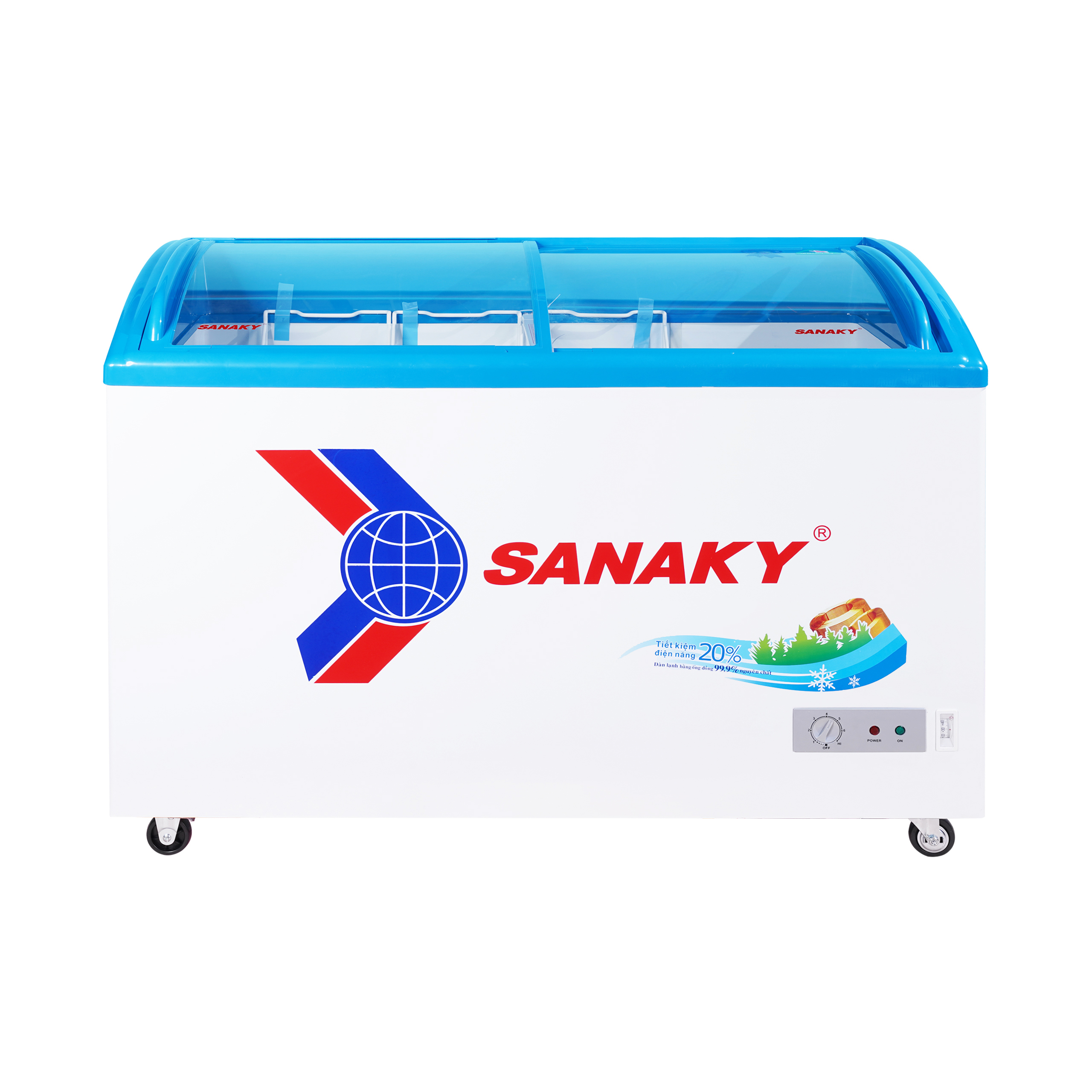 [Giao Hà Nội] Tủ đông mặt kính SANAKY 300 lít VH-3899K - VH3899K - Công suất tiêu thụ 191.7W, Làm...