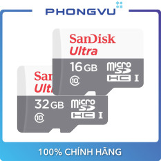 Thẻ nhớ Micro SDHC Sandisk 16GB/32GB (class 10) Ultra – Bảo hành 7 năm