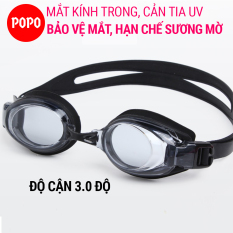 Kính bơi cận mắt kính trong POPO 5100BLACK kiếng bơi có độ cận 1.5 đến 8.0 độ kiếng bơi chống UV, thiết kế nhỏ gọn cho người lớn, trẻ em trên 8 tuổi