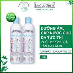 [09-19.03 Mua 1 Tặng 1] Bộ 2 Xịt Khoáng Evoluderm cấp ẩm bổ sung khoáng và làm dịu da 400ml