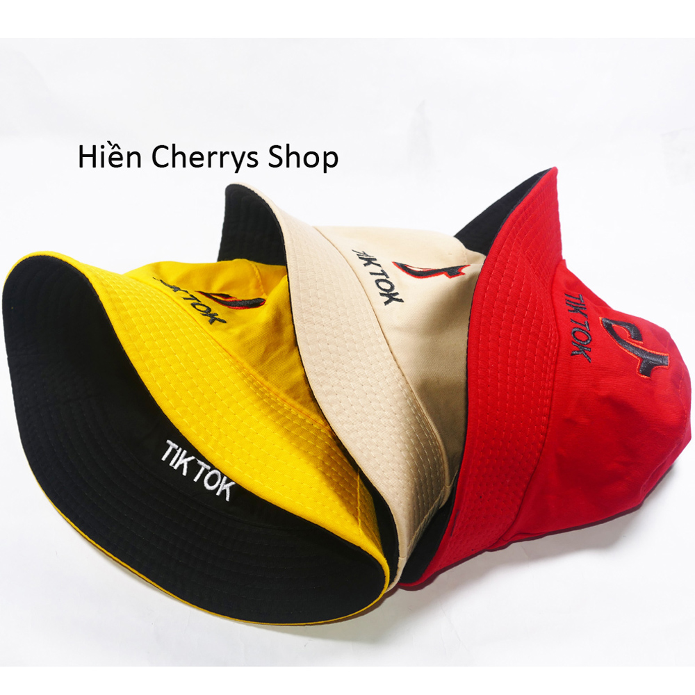 Nón bucket 2 mặt Tiktok thêu hình nốt nhạt độc đáo thích hợp cho cả nam và nữ