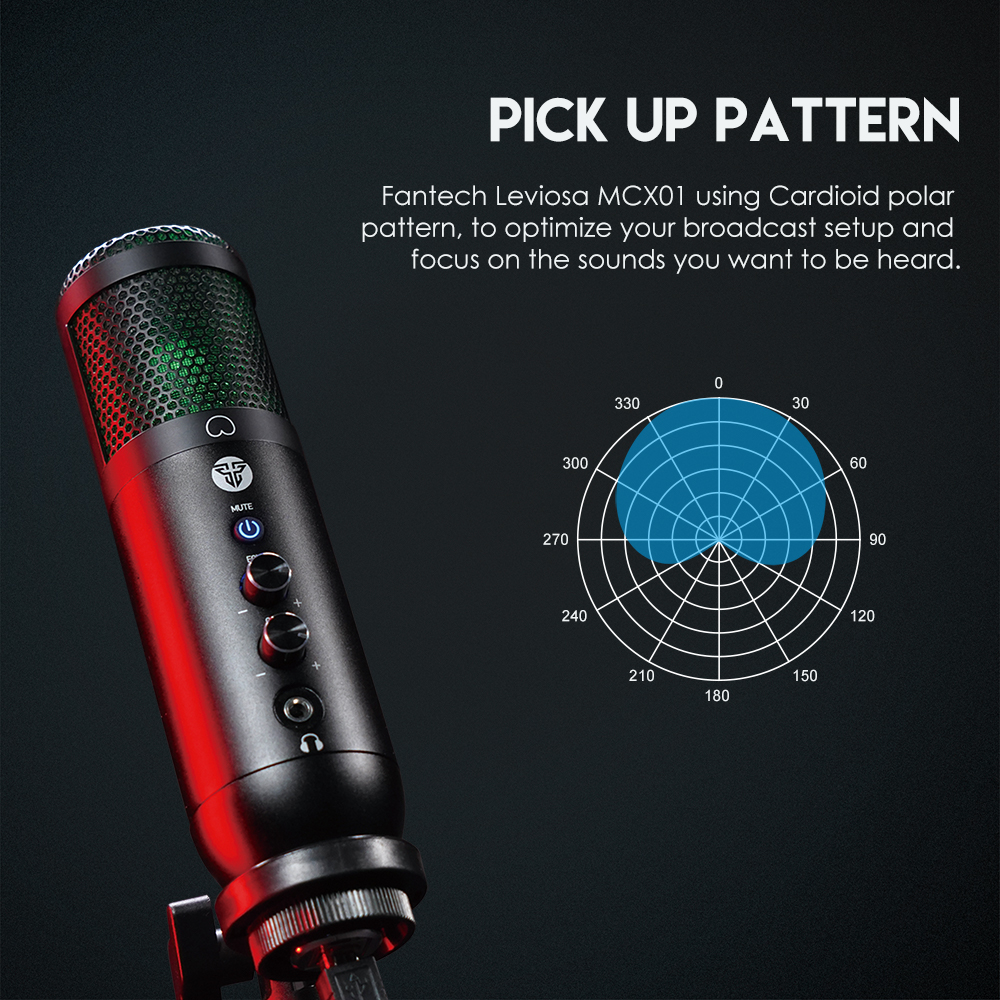Bộ Micro Thu Âm Livestream Chuyên Nghiệp Fantech MCX01 LEVIOSA LED RGB Âm Thanh Chất Lượng Cao - Hãng Phân...