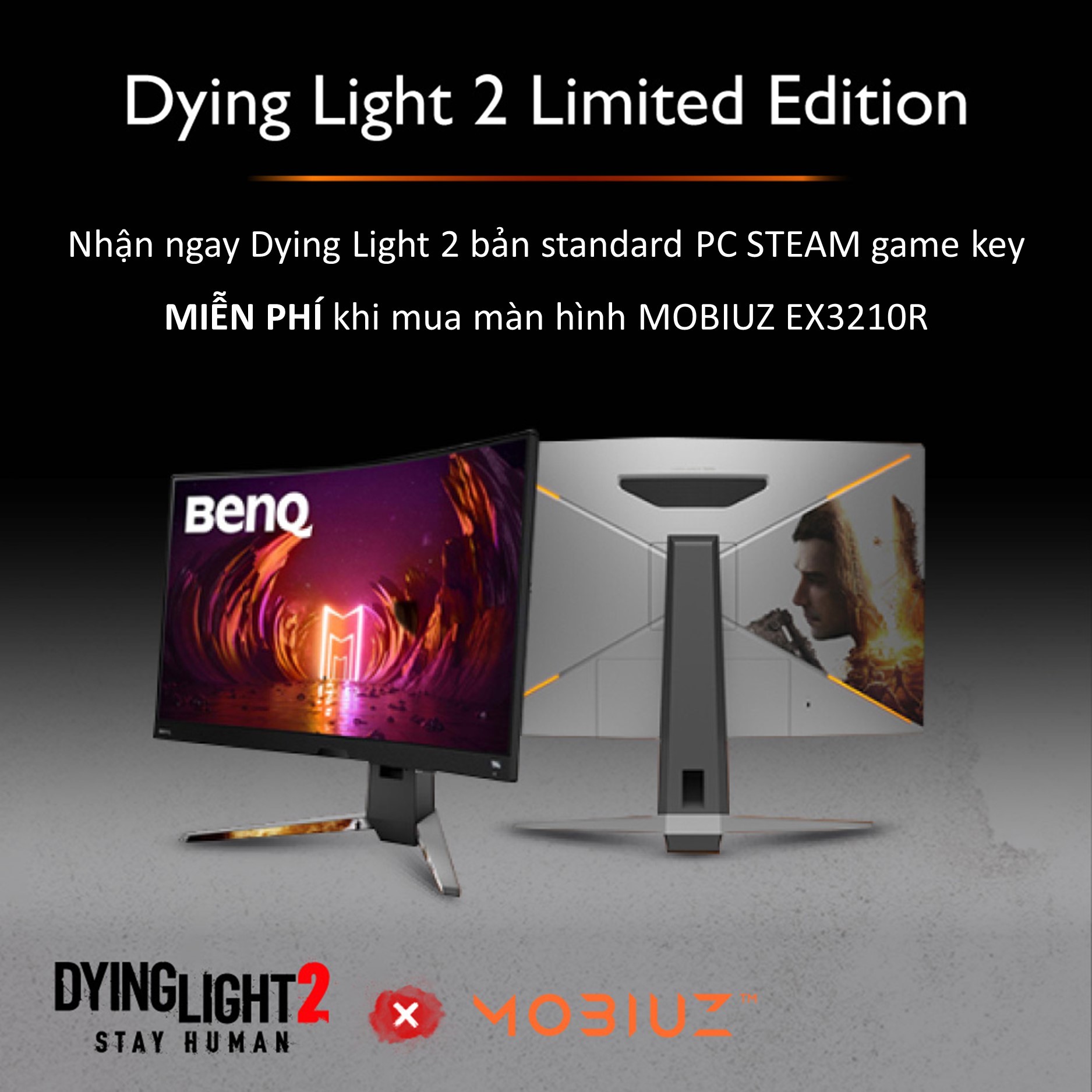 Màn hình cong gaming BenQ MOBIUZ EX3210R Dying Light 2 Edition 32 inch 2K QHD 1ms 165Hz HDRi 1000R FreeSync...