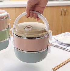 Hộp cơm giữ nhiệt 2-4 ngăn/hộp cơm giữ nhiệt inox giá rẻ (Màu ngẫu nhiên)-Camen giu nhiet – Hộp cơm,hộp đựng cơm văn phòng giữ nhiệt 2 tầng inox
