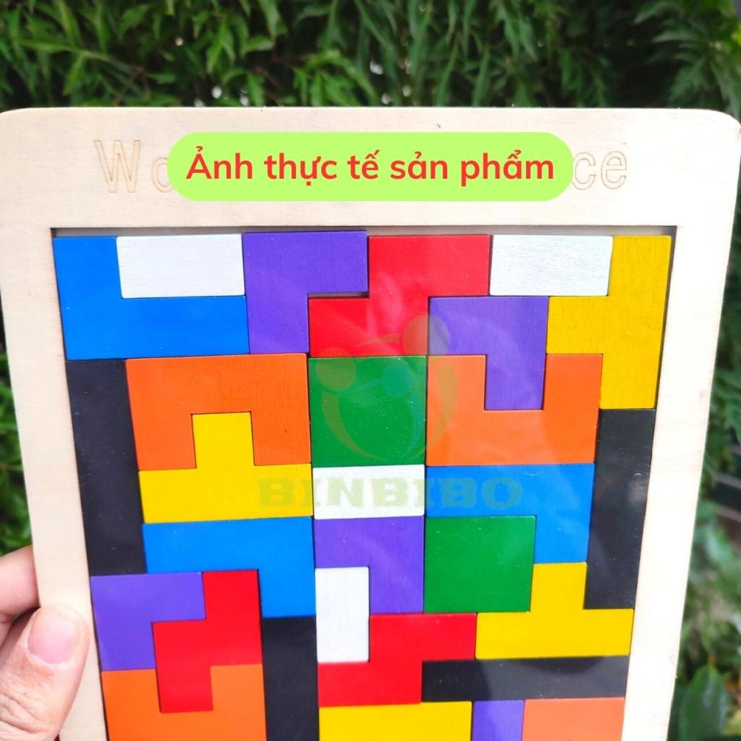 ɡhép hình gỗ xếp gạch tetris giúp phát triển tư duy cho bé -Binbibo