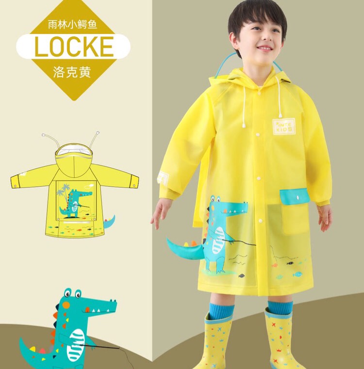 [HCM]Áo mưa trẻ em cao cấp có mũ thiết kế phản quang màu sắc dễ thương chất liệu an toàn...