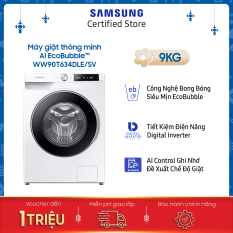 [VOUCHER upto 1 triệu] [Trả góp 0%]Máy giặt Samsung thông minh AI 9kg (WW90T634DLE)
