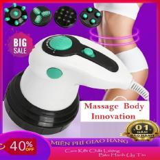 Máy massage cầm tay Body Innovation – 4 đầu massage, 6 cường độ, chế độ rung lắc thư giãn, giảm mỡ hiệu quả – Matxa quý bà, Đánh tan mỡ bụng – Bảo Hành 12 tháng – BAMBOO