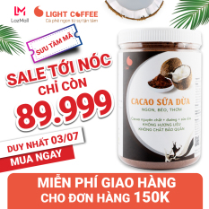 Bột cacao dừa đậm đà thơm ngon, đặc biệt không pha trộn hương liệu, Light Cacao, pha chế tiện lợi, dạng hũ dễ bảo quản 550g