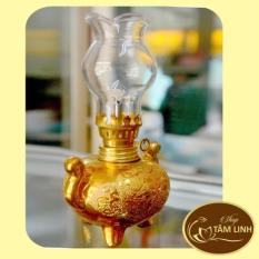 (MUA NHIỀU GIẢM GIÁ) Đèn dầu sứ kim sa vàng – Dương Khoa Shop