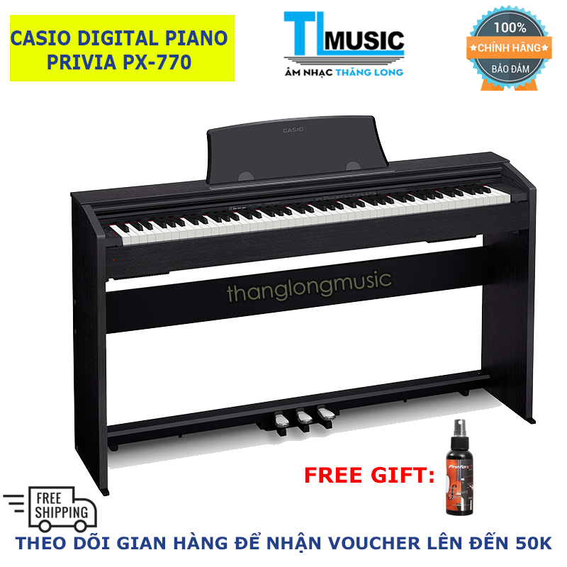 Piano Điện Tử Casio PX770 Mới (Kèm Khăn Phủ) – Casio Digital Piano PX-770 – Tặng dầu lau đàn