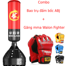 Combo Bao trụ đấm bốc boxing tự đứng Abj + Găng mma walon – Thiết bị tập đấm bốc boxing chuyên nghiệp dành cho dân chuyên, phòng tập, võ đường