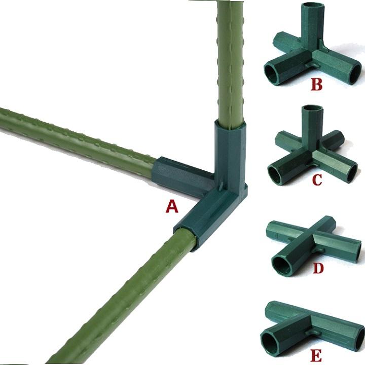 -A2- Khớp nối góc 3 chiều dùng nối ống thép bọc nhựa làm giàn leo.