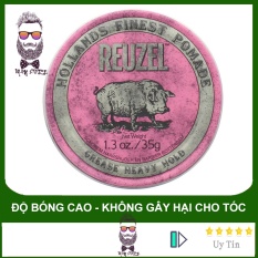 Sáp Vuốt Tóc Nam REUZEL Pink Greasy Heavy Hold Pomade – Pomade Lợn Hồng – 113gram