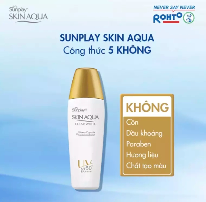 Sữa Chống Nắng Dưỡng Da Trắng Mịn Tối Ưu Sunplay Skin Aqua Clear White SPF50+ PA++++ (55g/25g)