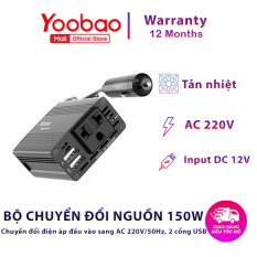 Yoobao 150W(chuyển đổi nguồn thường đi kèm với 150 C) – Kết nối ổ 220V – Hàng phân phối chính hãng – Bảo hành 12 tháng 1 đổi 1