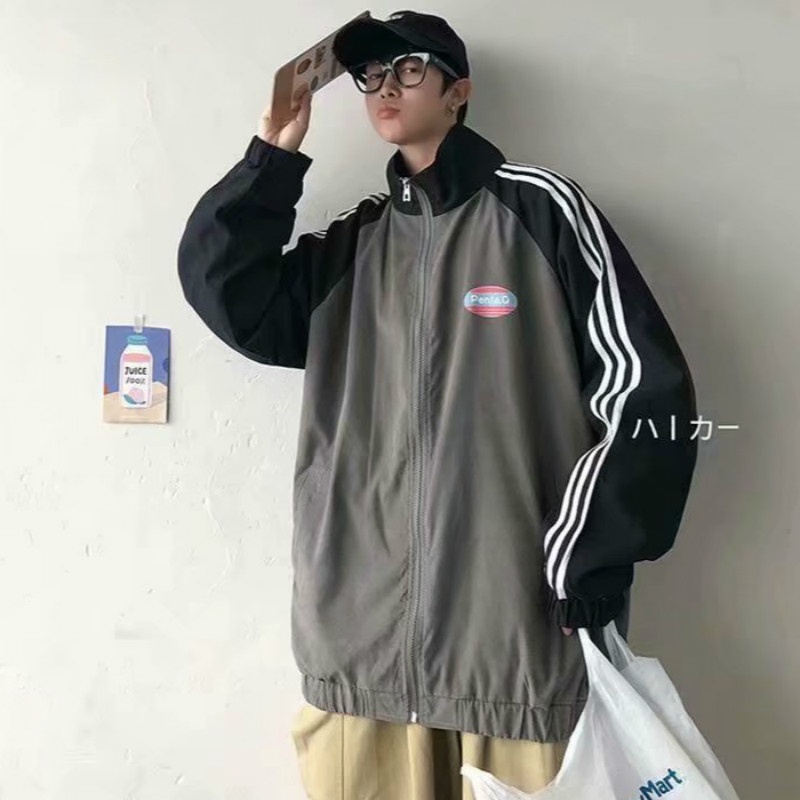 Áo khoác,Áo gió,áo bóng chày 3 Sọc Cổ Đứng Có Khóa Kéo Thời Trang Hàn Quốc Unisex cho nam nữ