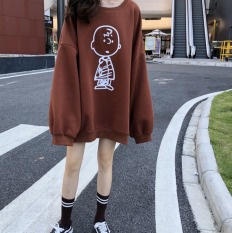 Linh Anh Boutique Áo Nữ Kẻ Phông Dáng Thụng Tay Dài Thời Trang (Trắng và Đen) mã 43