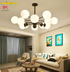 Đèn chùm MONSKY PIROY 12 bóng cao cấp trang trí nhà cửa hiện đại, sang trọng – Kèm bóng LED chuyên dụng.