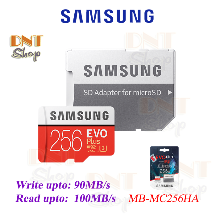 Thẻ nhớ MicroSDXC Samsung EVO Plus 256GB U3 4K box Hoa Kèm Adapter – Made in Korea/Philippines New 2020