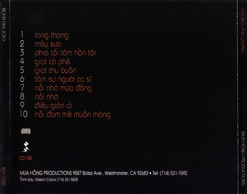 [MDCD] Đĩa CD Nhạc Phú Quang Tuyển Chọn