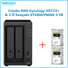 [Khuyến Mãi Combo] Thiết bị lưu trữ NAS Synology DS723+ và 2 Ổ cứng Seagate ST4000VN006 4 TB