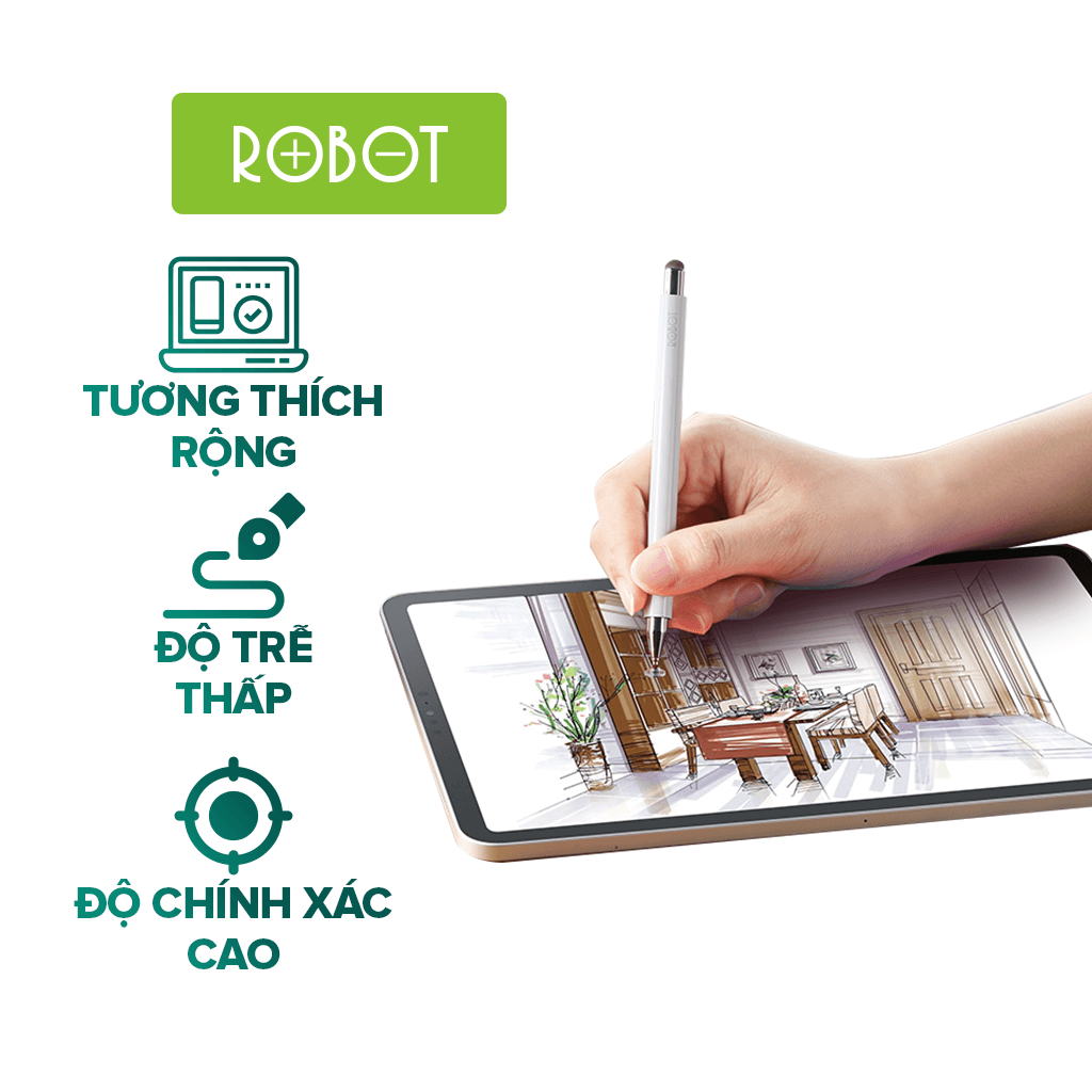 Bút cảm ứng điện dung Robot RSP01 đa năng màn hình cảm ứng bút vẽ dùng cho iPhone iPad Android tương thích rộng độ chính xác cao độ trễ thấp