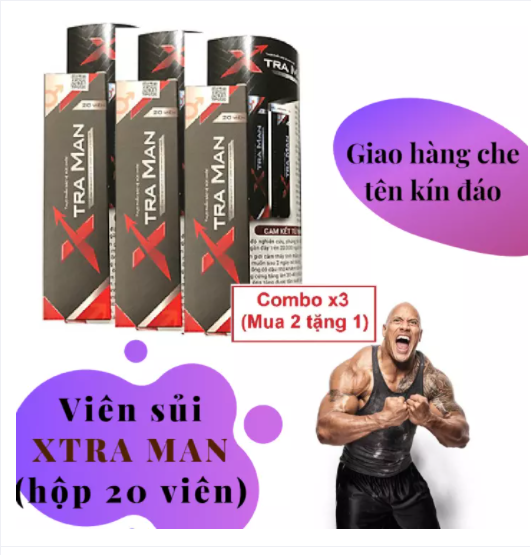 Hộp 20 Viên XTRAMAN Cao Cấp Tăng Cường Sinh Lý Nam, Cương Cứng Tốt, Quan Hệ Lâu Ra, Mạnh Mẽ – Hàng Chính Hãng (Giao hàng kín đáo)
