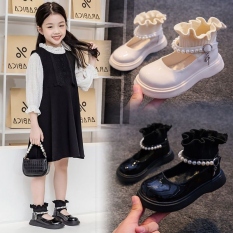 ☈▬ Giày da bé gái màu đen mùa thu 2021 Mary boot đế mềm giày công chúa trẻ em jk nhỏ