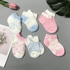 Set 5 đôi tất lưới baby kidsock, Tất lưới mùa hè cho bé từ 0 – 2 tuổi, Chất liệu sợi cotton dệt