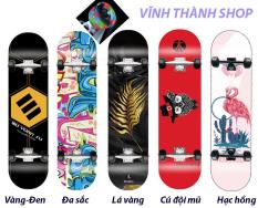 Ván trượt thể thao skateboard 8 lớp gỗ cao cấp có đèn led tự phát sáng ở bánh xe