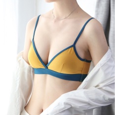 Áo lót bralette cotton không gọng thiết kế có khe tháo mút phối màu cá tính B213