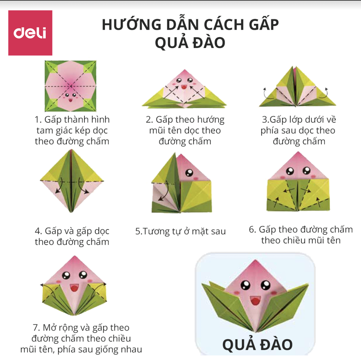 Quà tặng giáng sinh Giấy thủ công origami 100 tờ học sinh Deli 14x14cm craft paper giấy gấp origami, hạc,...