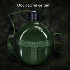 Bình tông, bình bi đông đựng nước, đựng rươu vỏ nhôm dung tích 2 lít + dây đeo