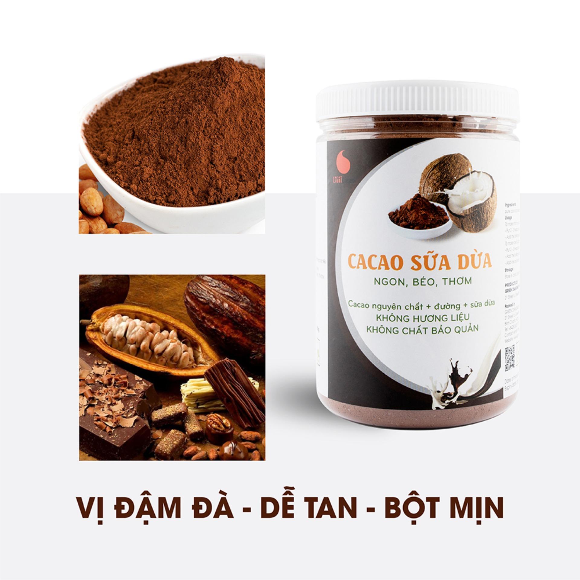 Bột cacao sữa Dừa cao cấp Light Cacao đậm đà thơm ngon, dùng pha uống liền, pha chế tiện lợi,...