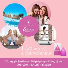 Combo 2 Cốc nguyệt san Emma Cup – Màu Tím + Màu xanh + Quà tặng