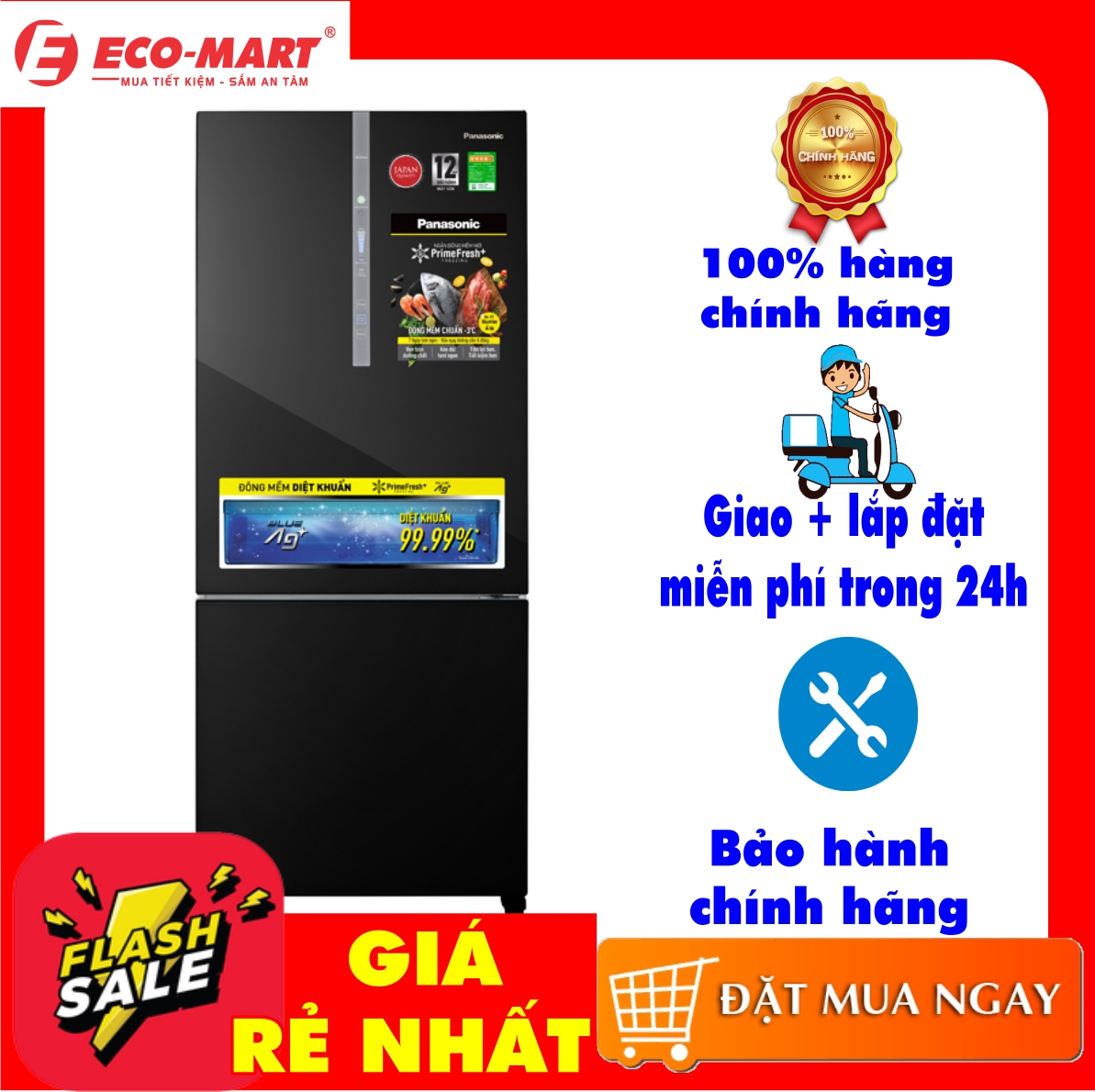 Tủ lạnh Panasonic NR-BX418GKVN 407 lít inverter