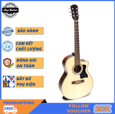 Đàn guitar Acoustic DJ150 Natural sản xuất thủ công, âm thanh trầm bổng, chất lượng đảm bảo – Duy Guitar Shop