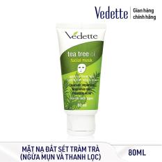Mặt nạ đất sét sạch sâu dịu nhẹ Tràm Trà dưỡng da ngừa mụn Vedette Tea Tree Oil Facial Mask 80ml