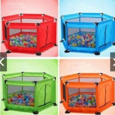 Quây Cũi Kiêm Nhà Bóng Khung Inox Cho Bé Tặng Kèm Bóng Đa Sắc