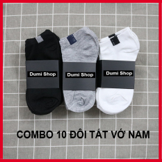 Combo 10 đôi vớ nam cổ ngắn dày đẹp tùy chọn màu chống hôi chân vải cotton