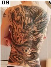 Hnh xăm dán kín lưng 34×48 rồng quấn (mua 1 tặng 1 mini tattoo)