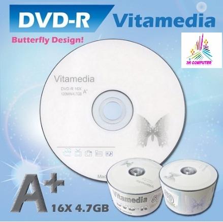[HCM]Đĩa dvd trắng Đĩa trắng DVD Vitamedia 1 lốc 50 cái 4.7G hộp box