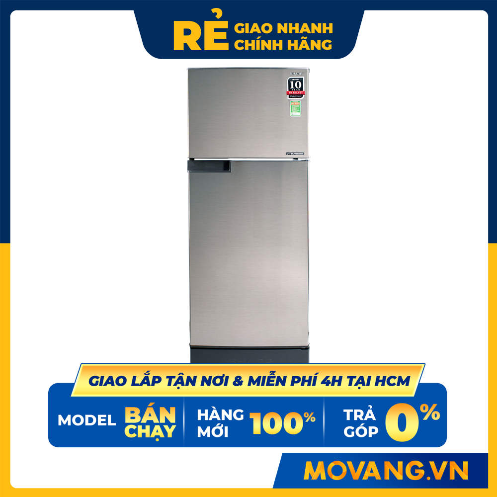 [HCM][TRẢ GÓP 0%] Tủ lạnh Sharp Inverter 180 lít SJ-X196E-SL