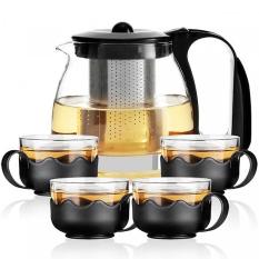 Trọn Bộ Ấm Pha Trà Thủy Tinh Có Lưới Lọc, Bộ Bình Lọc Trà Thủy Tinh Cao Cấp, Ấm Trà Thủy Tinh Hàng Đẹp ( Bộ 4 Cốc)