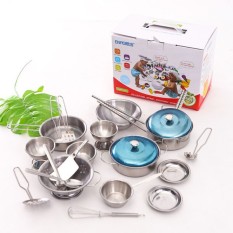 BỘ ĐỒ CHƠI NẤU ĂN BẰNG INOX 25 CHI TIẾT CHO BÉ YÊU PHÁT TRIỂN TOÀN DIỆN
