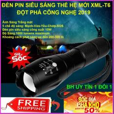 Đèn pin siêu sáng, Đèn pin XML TS6, Chống nước cực tốt, chiếu xa lên tới 400m , Tặng kèm pin , sạc và hộp đựng
