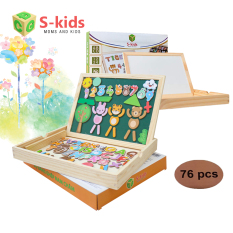 Đồ chơi gỗ S-Kids, Bảng nam châm ghép hình chữ cái, số đếm, động vật.