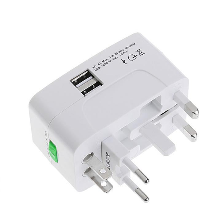 [HCM]Ổ cắm điện quốc tế du lịch đa năng 2 cổng USB Universal Travel AC Adapter